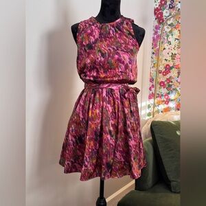 Floral Pink Sleeveless Dress